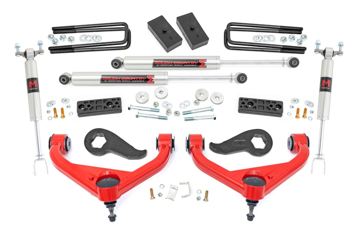 Chevrolet Silverado 2500 HD Suspension Lift Kit - Front + Rear - Rough Country - 3 Inch Lift | UCAs | M1 | w/ Overloads - '20-'24